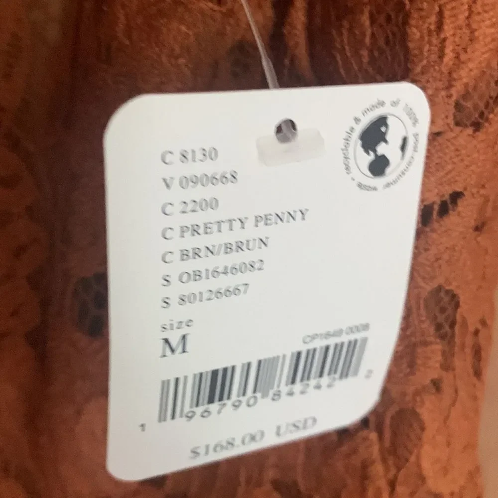 Free People Hailie open back short puff sleeve lace mini dress NWT - Picture 10 of 13